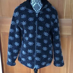 Wool blend zip hoody jacket, medium